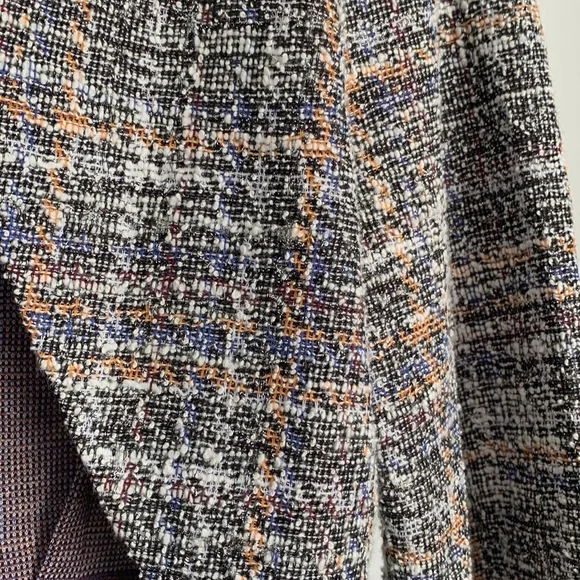 Belle Poque blazer/cardigan size small, orange blue black white silver thread. - Picture 3 of 7